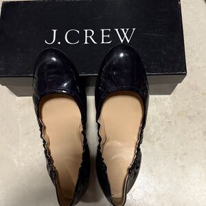 J. Crew Women's Glossy Black Flats